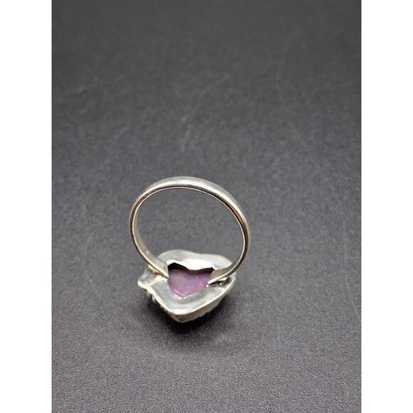 Purple Mojave Heart Ring, size 7.5, Sterling Silver, Southwest Style, Boho Chic - Picture 6 of 7